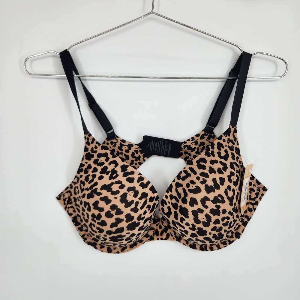Thirdlove 36C Leopard Print Zero Edge Contour Plunge Bra NWT